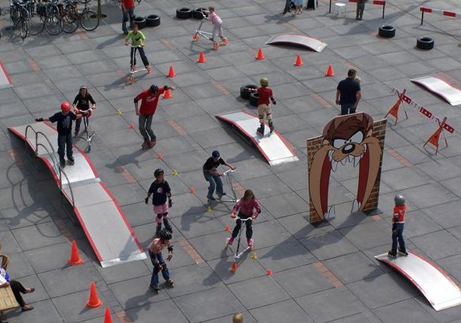 Een plein vullend parcour.. 